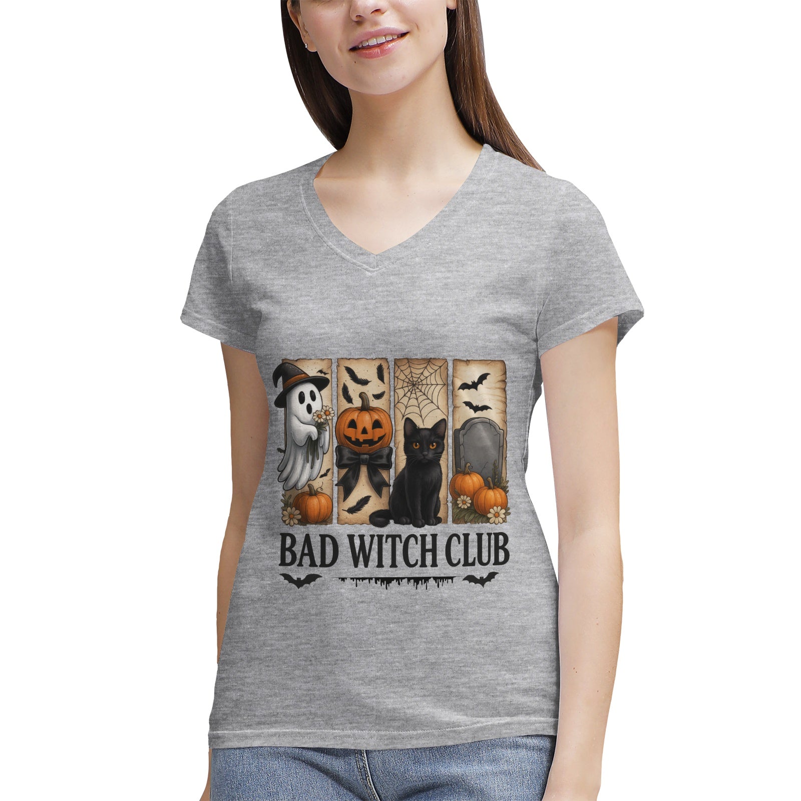 Women's 100% Cotton V‑Neck T‑shirt