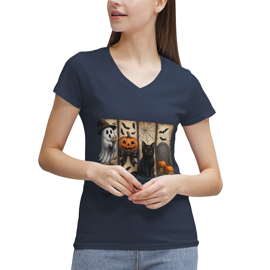 Women's 100% Cotton V‑Neck T‑shirt