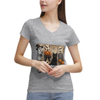 Women's 100% Cotton V‑Neck T‑shirt