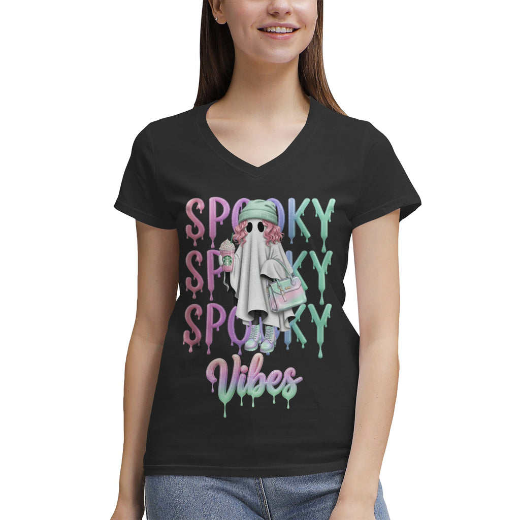 Women's 100% Cotton V‑Neck T‑shirt