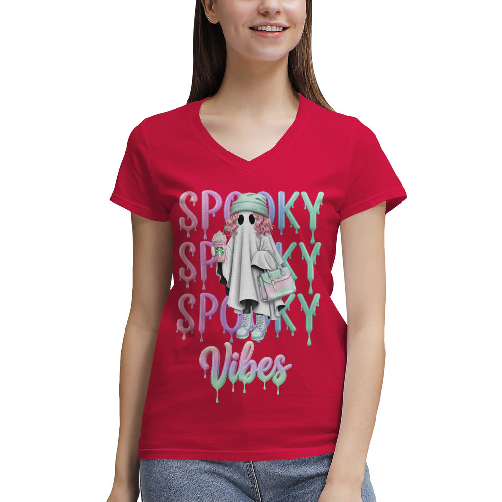 Women's 100% Cotton V‑Neck T‑shirt