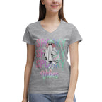 Women's 100% Cotton V‑Neck T‑shirt