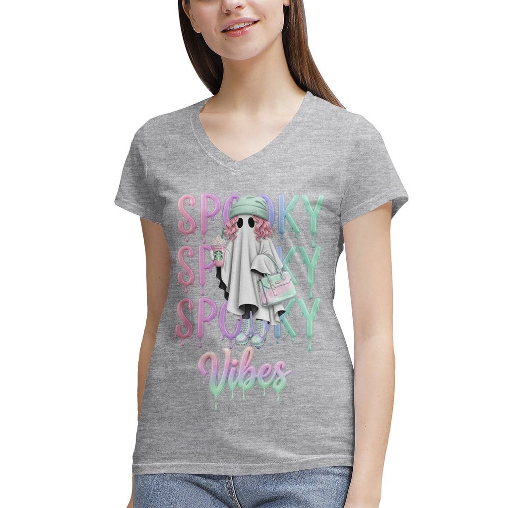 Women's 100% Cotton V‑Neck T‑shirt