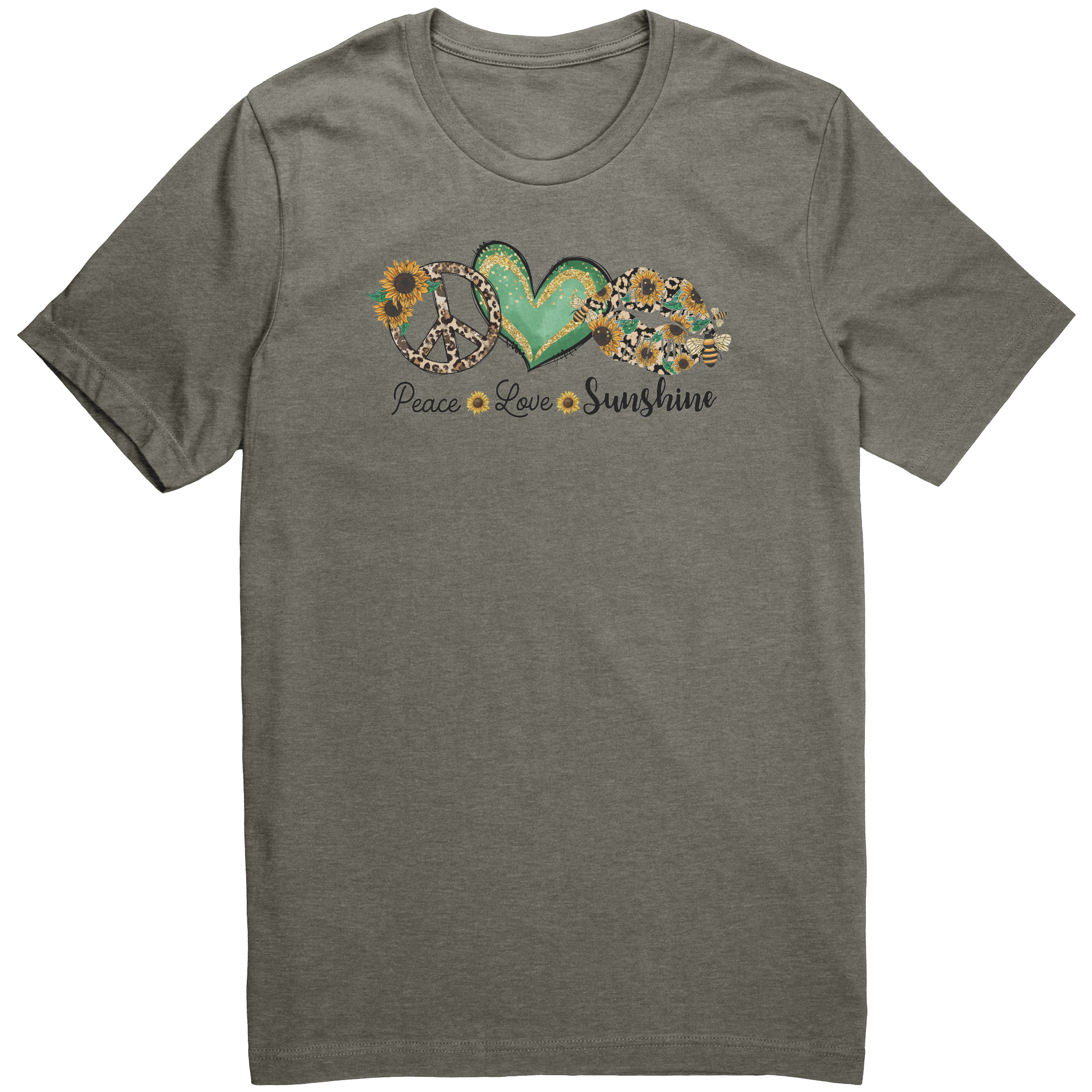 Peace_Love_Sunshine_Tee_Heather_Military_Green_Front_Mockup.png