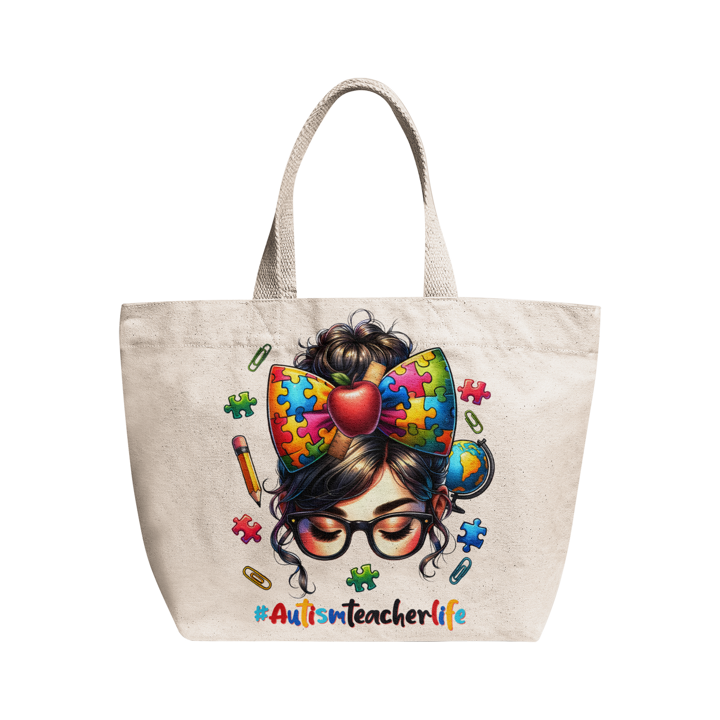 Autism Teacher Canvas Tote Bags