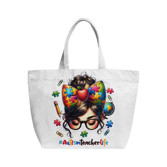 Autism Teacher Canvas Tote Bags