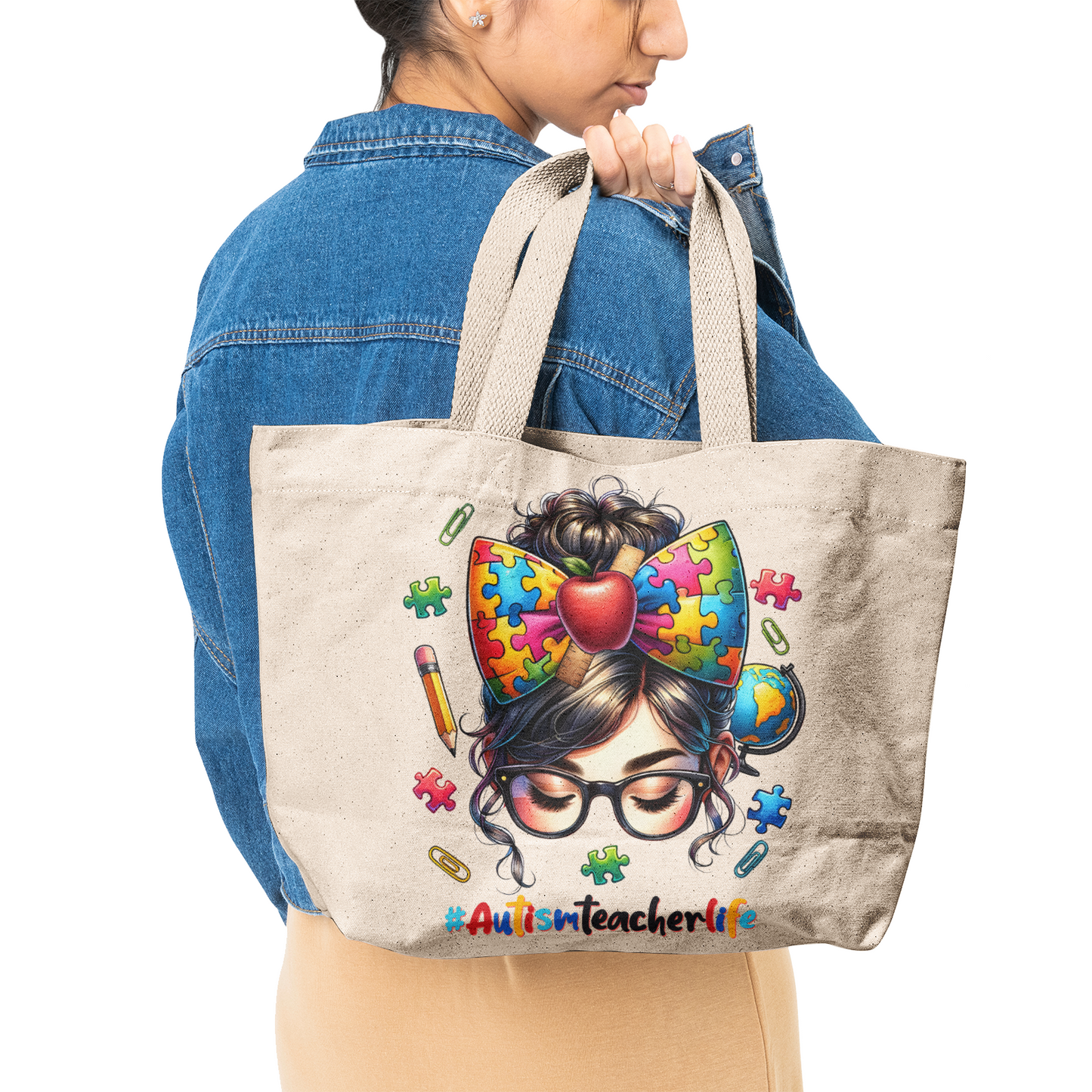 Autism Teacher Canvas Tote Bags