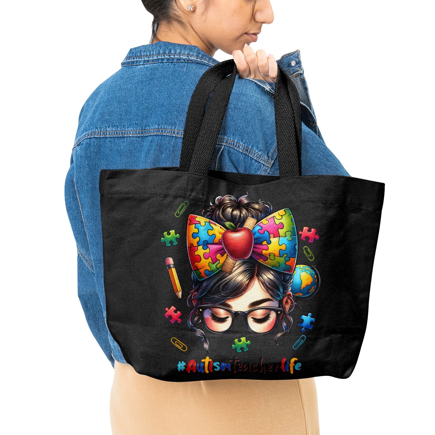 Autism Teacher Canvas Tote Bags